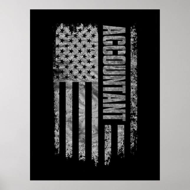 Accountant USA Flag Distressed design Poster (Framsidan)