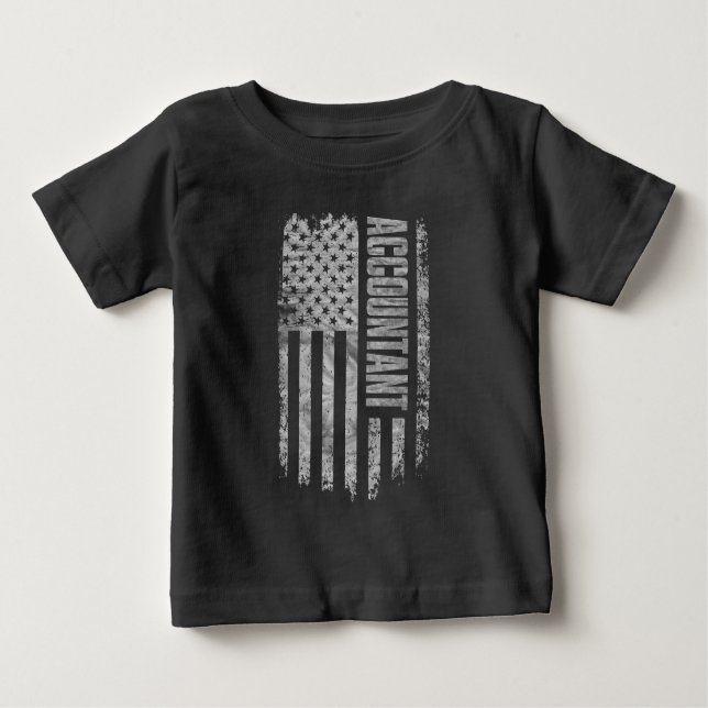 Accountant USA Flag Distressed design T Shirt (Framsida)