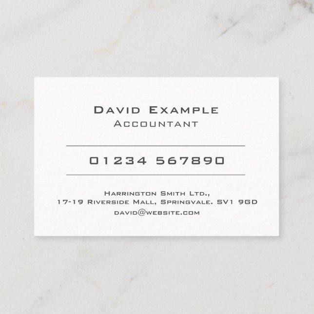 Accountant with Photo of Holder Visitkort (Baksida)