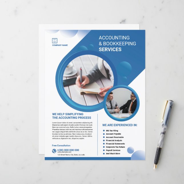 Accounting and Bookkeeping Service Flyer Template (Fram/Back In Situ)