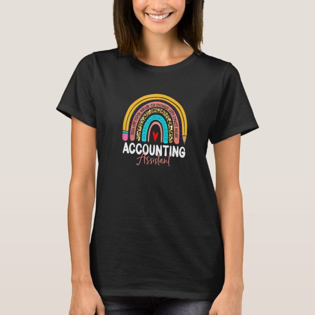 Accounting Assistant Leopard Rainbow Accounting Ba T Shirt (Framsida)
