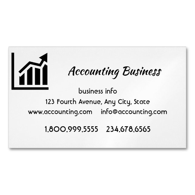 Accounting Bookkeeping  Custom Business  Magnetiska Visitkort (Framsida)
