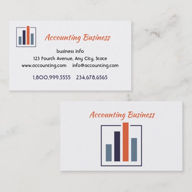 Accounting Bookkeeping  Custom Business  Visitkort (Fram/baksida)