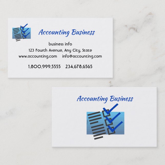 Accounting Bookkeeping  Custom Business  Visitkort (Fram/baksida)