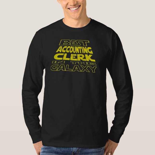 Accounting Clerk  Space Backside Design T Shirt (Framsida)