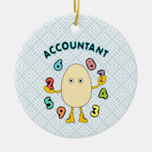 Accounting Egghead Julgransprydnad Keramik