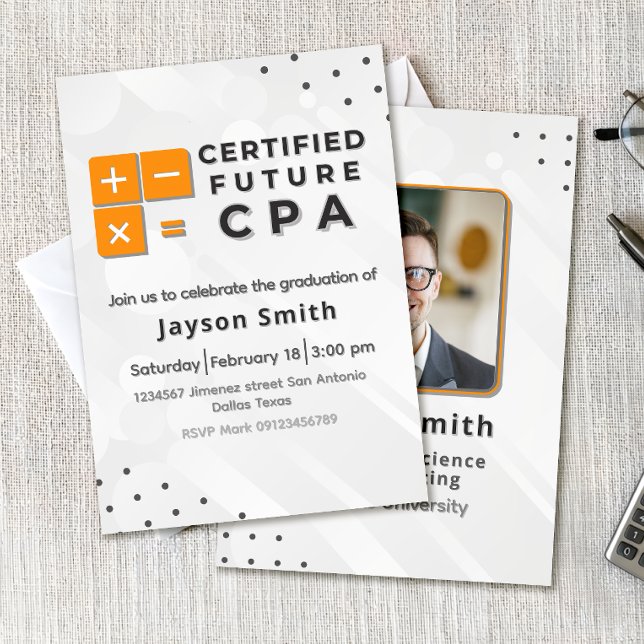 Accounting Graduation with Photo Inbjudningar (Skapare uppladdad)