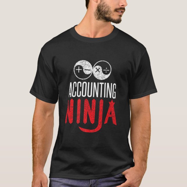 Accounting Ninja T-Shirt Office Finance Math Manar (Framsida)