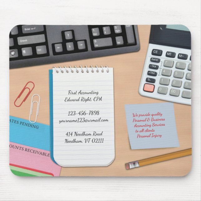 Accounting Office Desk Background Mousepad Musmatta (Framsidan)