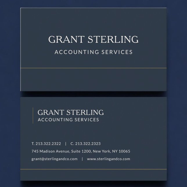 Accounting Services Navy Blue Professional Visitkort (Skapare uppladdad)