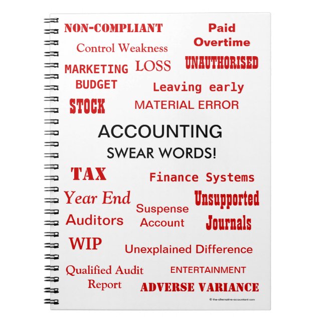 Accounting Swear Ord Accountant Joke Gift Idea Anteckningsbok Med Spiral (Framsidan)