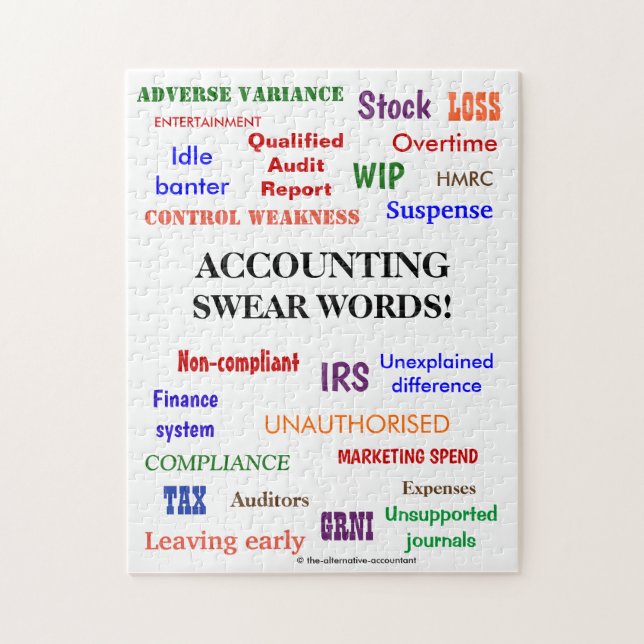 Accounting Swear Ord Accountant Joke Gift Pussel (Vertikal)
