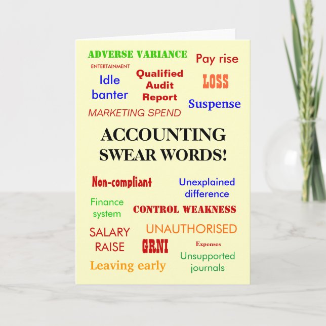Accounting Swear Ord | Annoying men noj | Bla Kort (Framsida)
