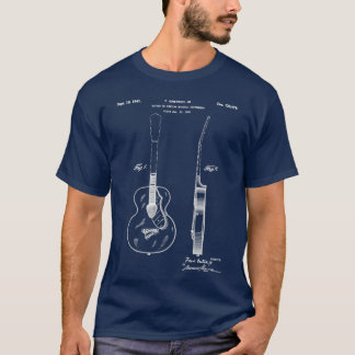 Accoustic Guitar Patent al Guitar Art Blueprint T Shirt