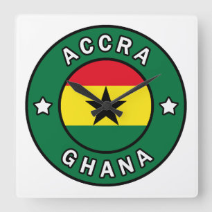Accra Ghana Fyrkantig Klocka