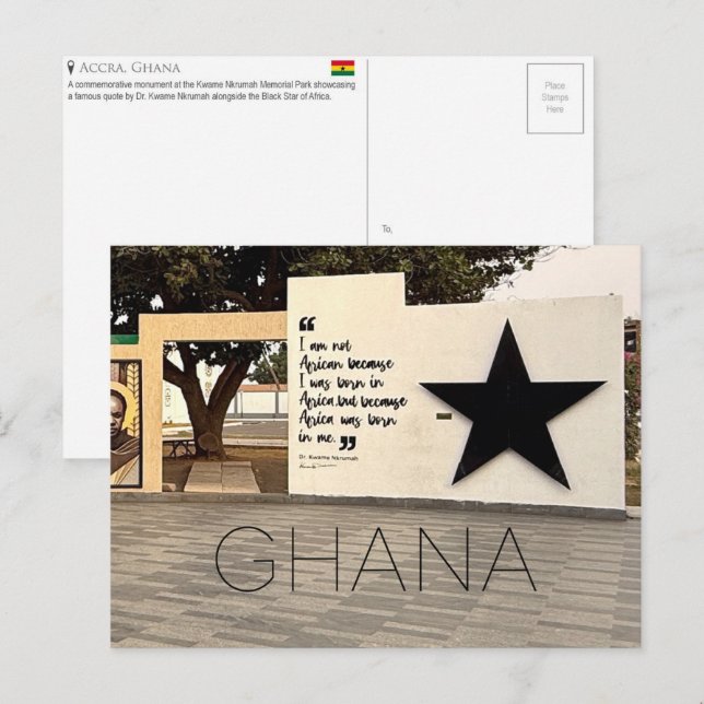 Accra, Ghana Resebrevkort Vykort (Fram/baksida)