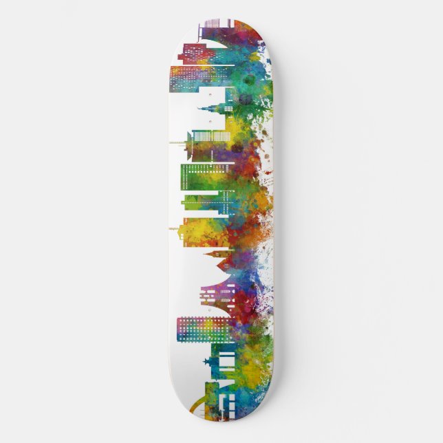 Accra Ghana Skyline Mini Skateboard Bräda 18,5 Cm (Framsida)