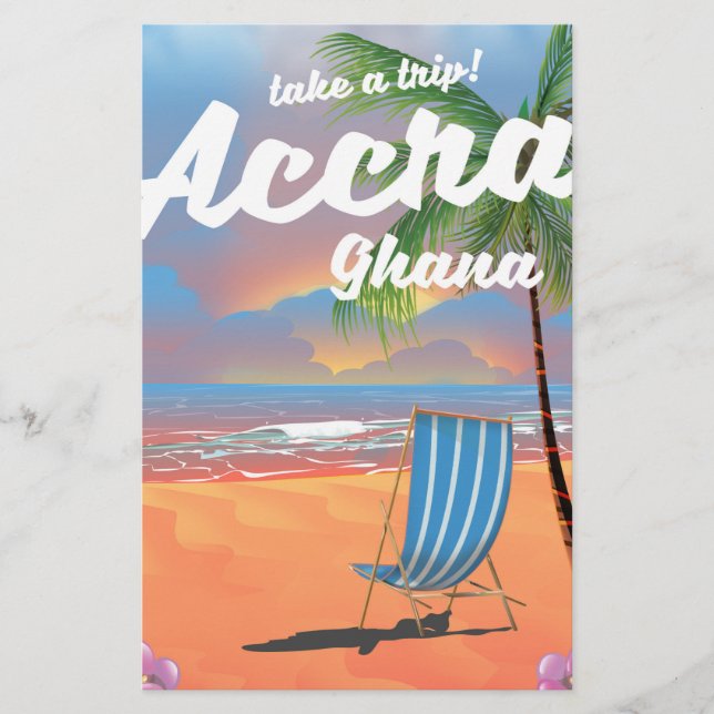 Accra Ghana strand resor affisch Brevpapper (Framsida)