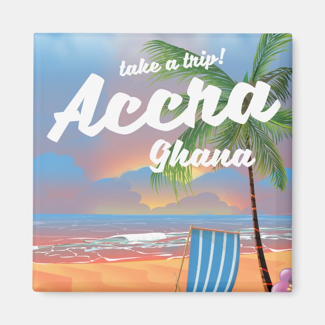 Accra Ghana strand resor affisch Magnet (Framsidan)