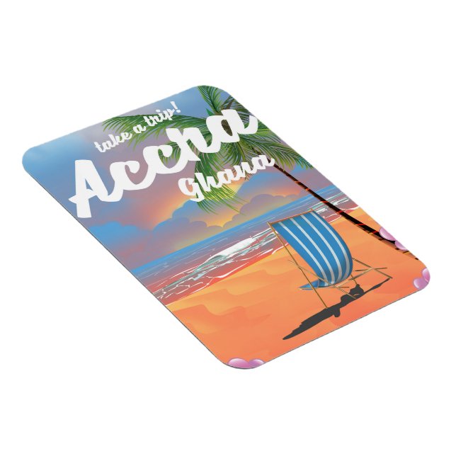 Accra Ghana strand resor affisch Magnet (Högersidan)