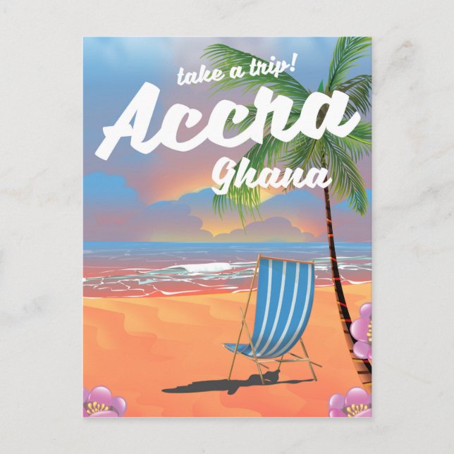 Accra Ghana strand resor affisch Vykort (Framsida)