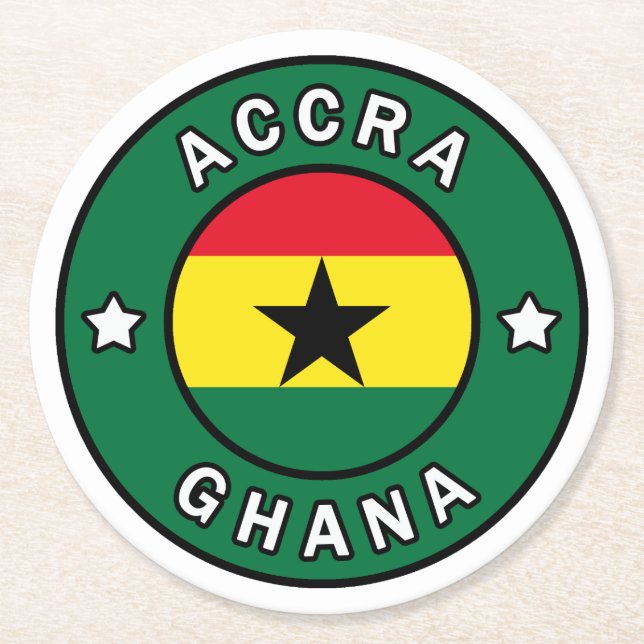 Accra Ghana Underlägg Papper Rund (Framsidan)
