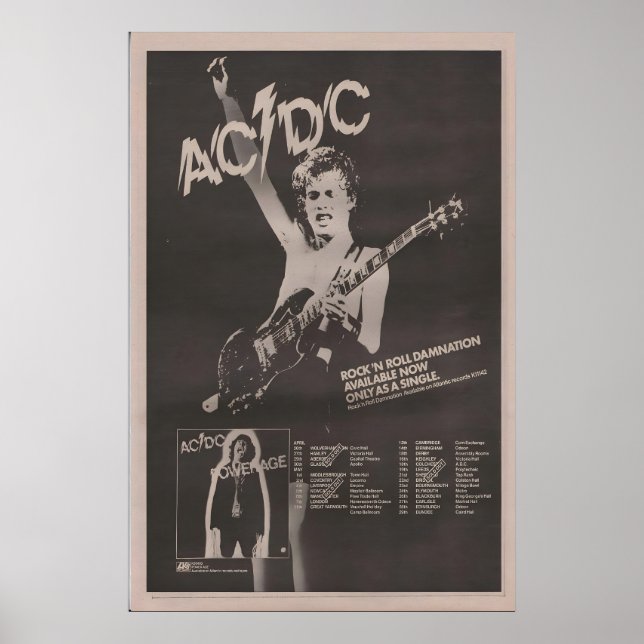ACDC - 1978 Originalaffisch NME - Rock n Roll Poster (Framsidan)