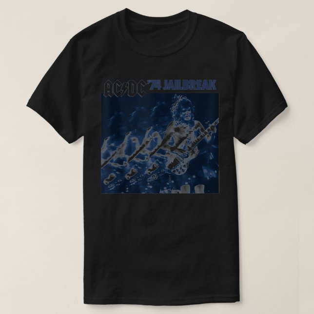 ACDC '74 Jailsplit EP-teckning avbruten T Shirt (Design framsida)