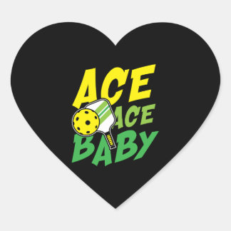 Ace ace baby för en Pickleball-spelare Hjärtformat Klistermärke