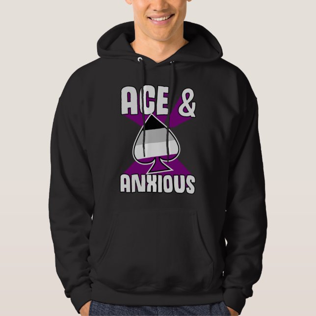 Ace And Anxious  Asexual Pride Symbol Introvert Hoodie (Framsida)
