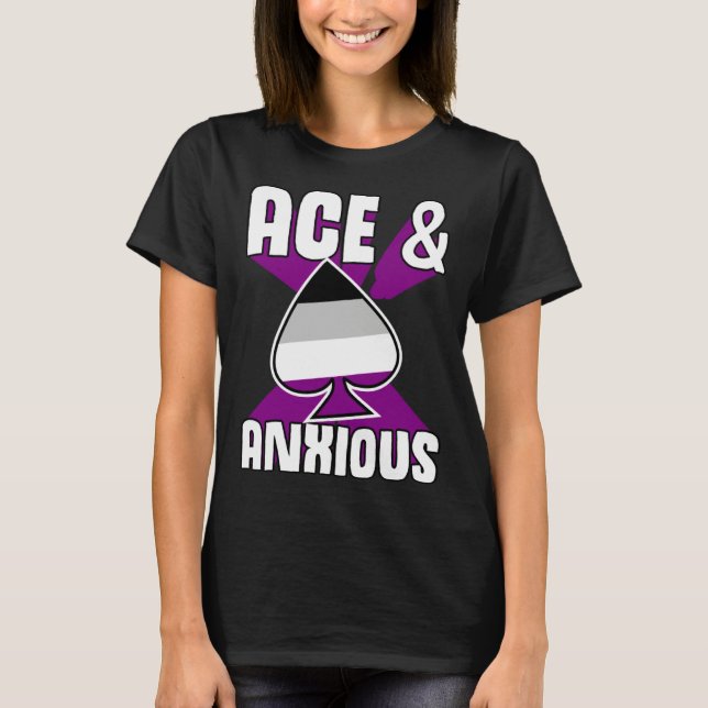 Ace And Anxious  Asexual Pride Symbol Introvert T Shirt (Framsida)