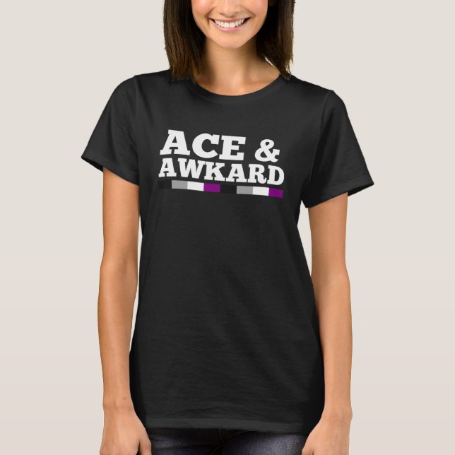 Ace and Awkward Asexual Pride Flag Minimalist Styl T Shirt (Framsida)