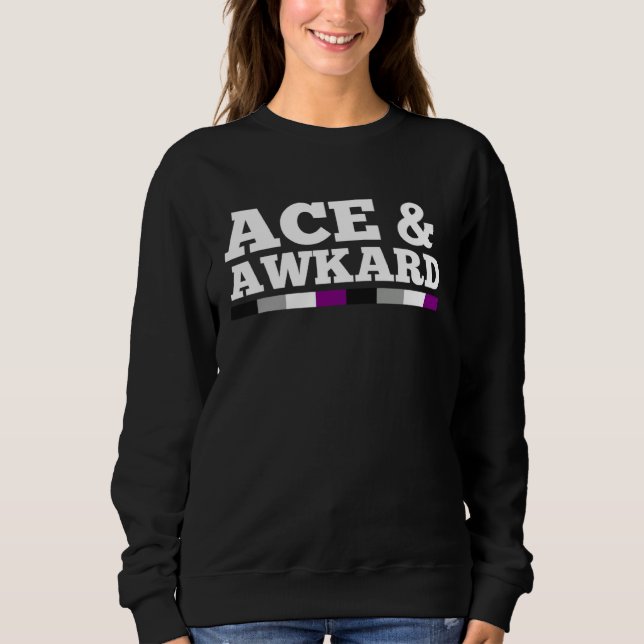 Ace and Awkward Asexual Pride Flag Minimalist Styl T Shirt (Framsida)
