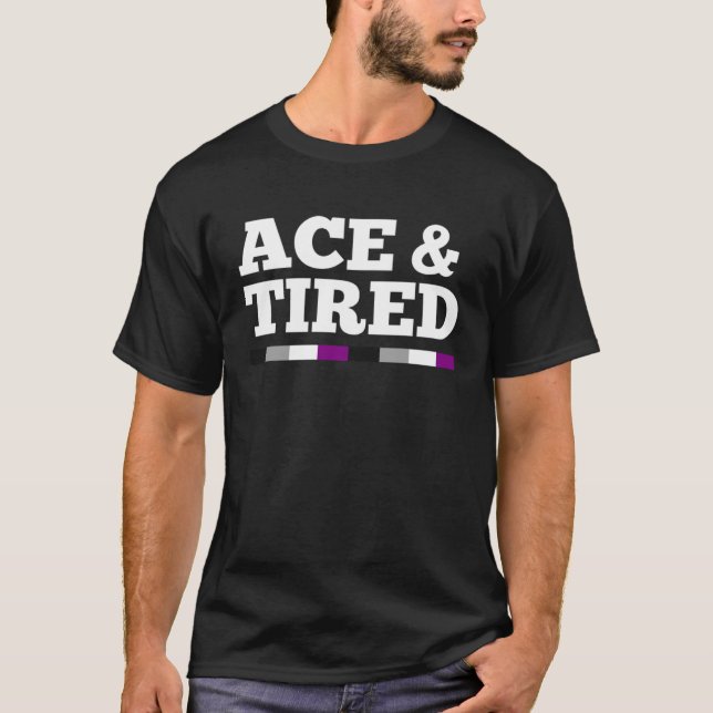 Ace And Tired Asexual Pride Flag Minimalist Style T Shirt (Framsida)