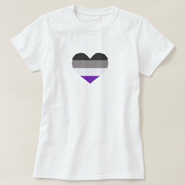 Ace/Asexuellt Pride Heart T-Shirt (Design framsida)