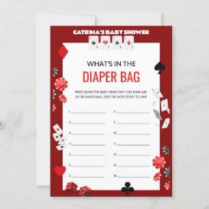 Ace Casino Baby Shower - Editable Namn, 5 x 7 Inbjudningar