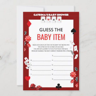 Ace Casino Baby Shower - Editable Namn, 5 x 7 Inbjudningar