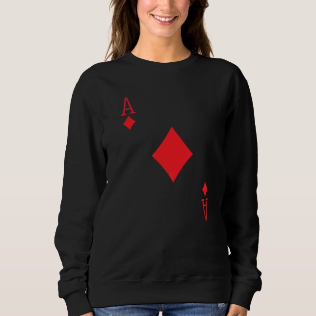 Ace Diamonds Poker Texas Håll upp Em Deck-kort T Shirt (Framsida)
