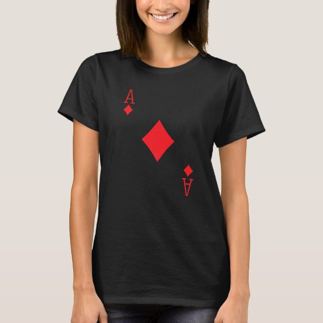 Ace Diamonds Poker Texas Håll upp Em Deck-kort T Shirt (Framsida)