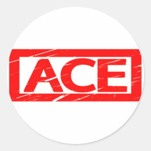 Ace Frimärke Runt Klistermärke