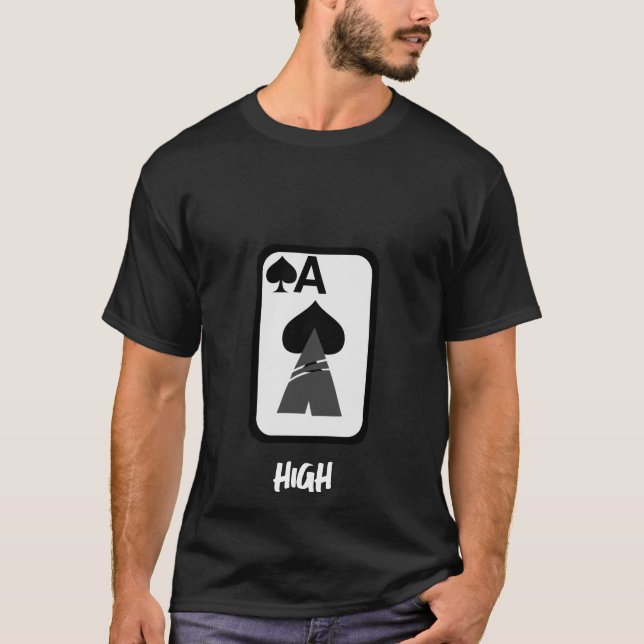 ACE HÖGGRUNDBASERAD MÖRK T SHIRT (Framsida)