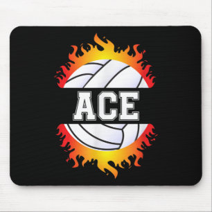 Ace Namn Volleyball Player Boys Boll och Net Sport Musmatta
