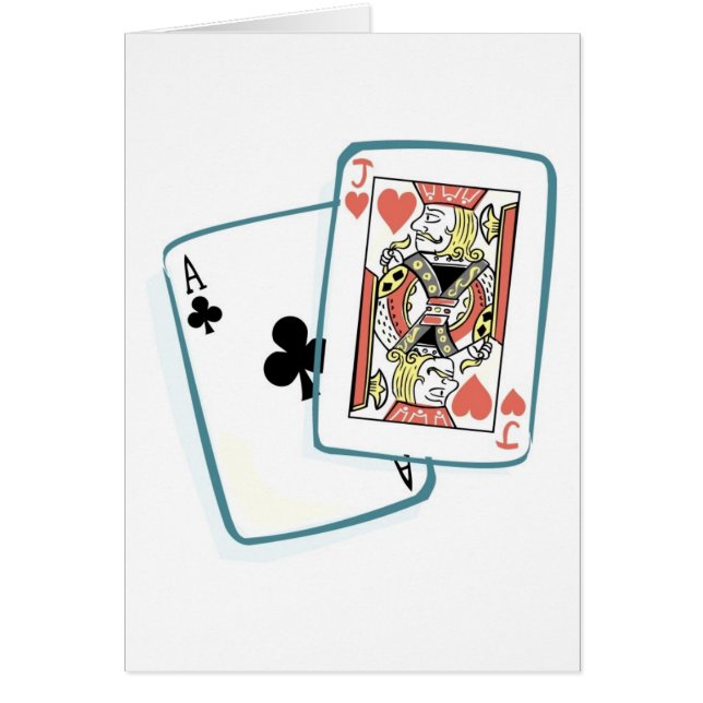 Ace och Jack Poker-kort Hälsningskort (Framsidan)