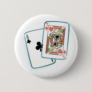Ace och Jack Poker-kort Knapp