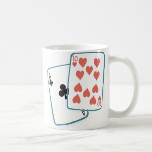 Ace och tio av Hearts uppspelningskort Kaffemugg