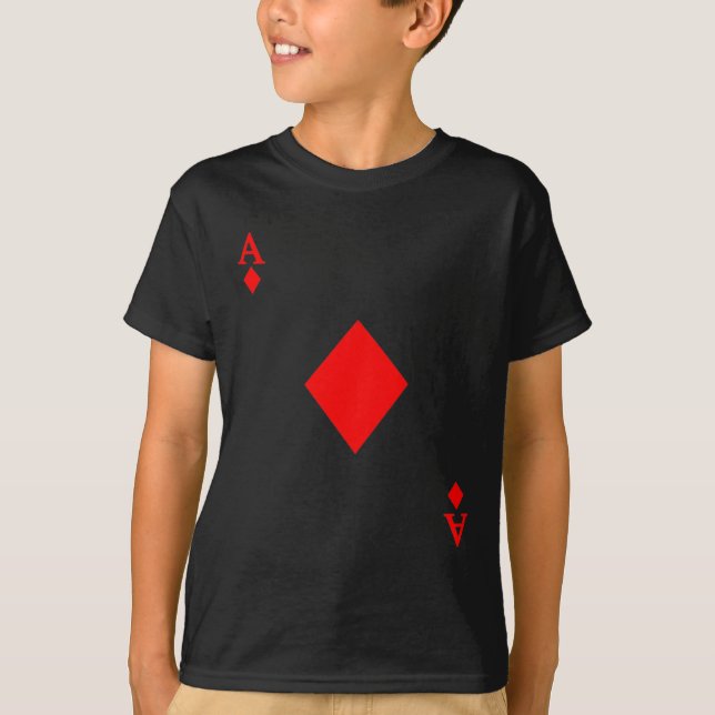 Ace of Diamond Deck of Cards Halloween Costume T Shirt (Framsida)