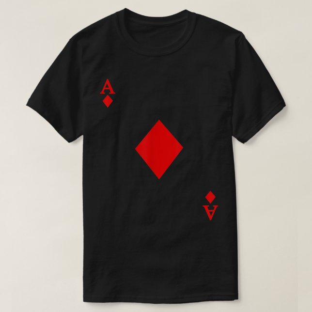 Ace of Diamond Deck of Cards Halloween Costume T Shirt (Design framsida)