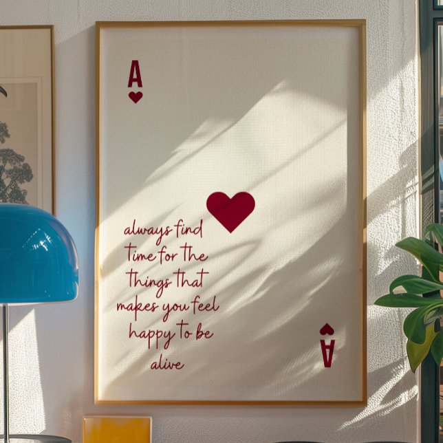 Ace of Hearts Affirmation Minimalist Kärlek Poster (Skapare uppladdad)