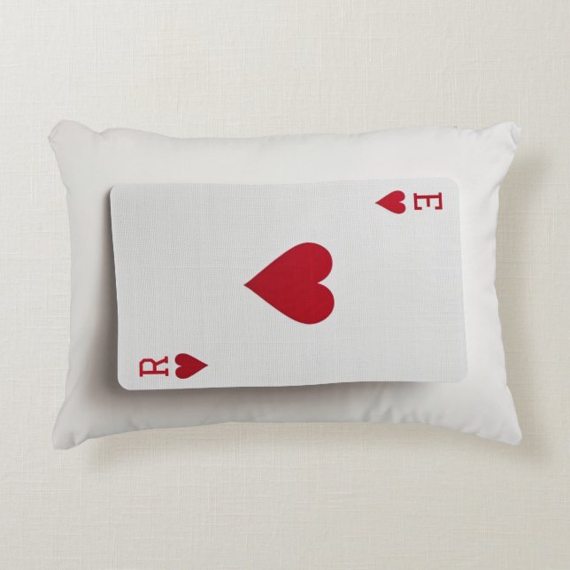 Ace of Hearts Card - Initialer Cushion Prydnadskudde (Framsidan)
