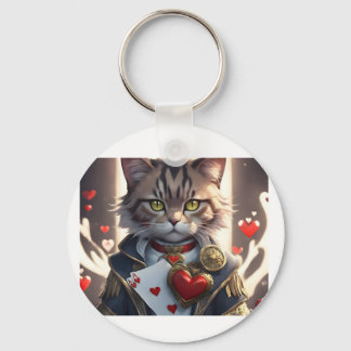 Ace of Hearts Cat Nyckelring